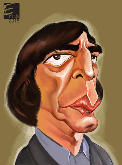 Javier Bardem (Anton Chigurh) digital caricature adobephotoshop artist caricature digital art digital illustration drawing illustration painting procreate sketch