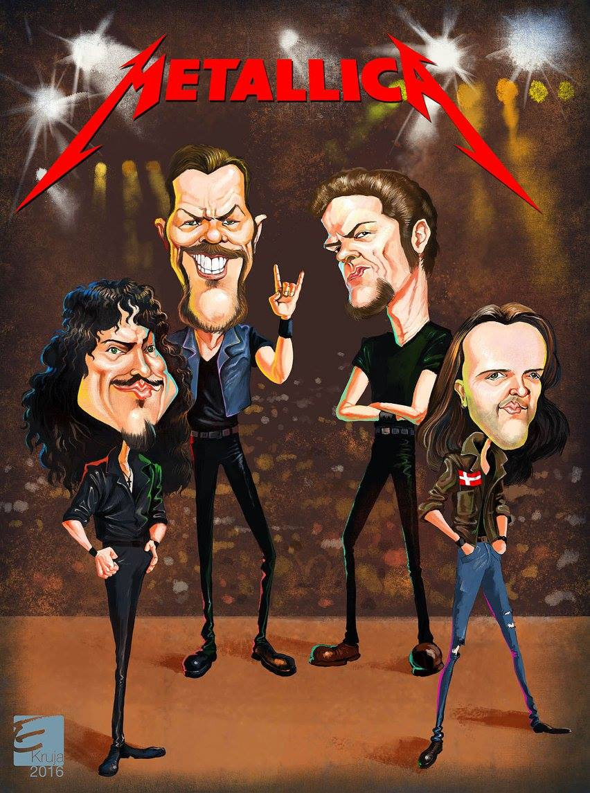 Metallica digital caricature adobephotoshop caricature cartoon digital art digital illustration drawing illustration metallica painting procreate rockmusic sketch