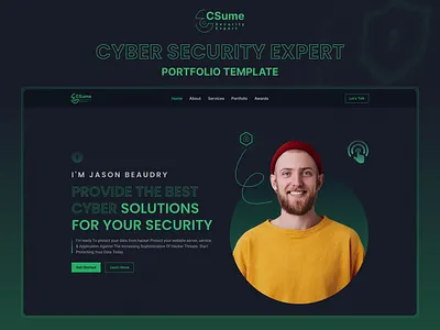 Csume v2: Onepage Cyber Security Portfolio Template cyber security cyber security expert cyber security portfolio cyber security website cyber security website template designtocodes figma template landing page one page portfolio portfolio template professional portfolio tailwind css uiux design web ui template website design