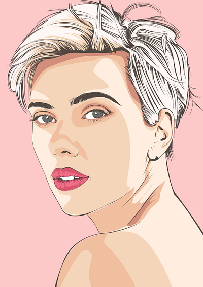 Scarlett Johansson Art actress beautiful celebrity color design digital art digital illustration drawing famous illustrations photoshop art scarlett johansson vector art vexel