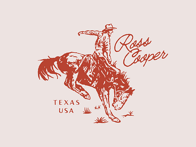 Ross Cooper Merch Update bucking bronco country cowboy desert design horse illustration music rodeo texas vintage western