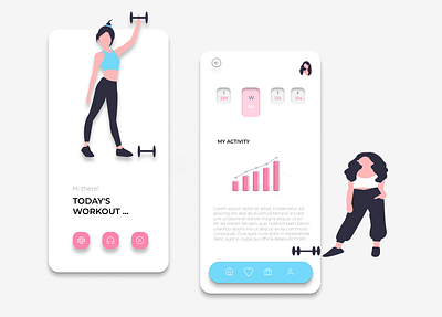 Workout tracking App app app design design figma front end icon menu mobile people typography website workout workout app