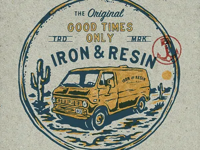 Iron and Resin Van badge design car handdrawn logo merchandise t shirt van vintage vintage car vintage design