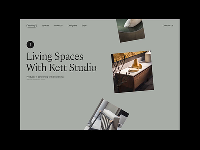 Estliving animation header layout motion scroll typography web whitespace