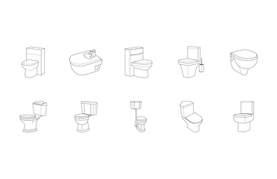Toilet icon set branding icon icon designer icon designs icon out line icon set line art icon modern icon modern toilet icon outline icon toilet icon traditional toilet icon ui