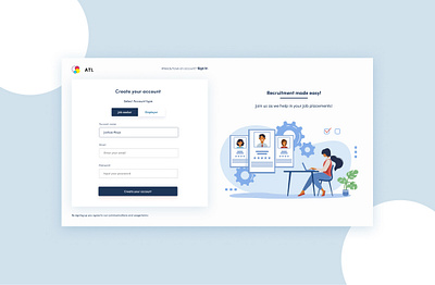 Recruitment agency sign up page app dailyui dailyuichallenge recruitment agency uidesign uiuxdesign