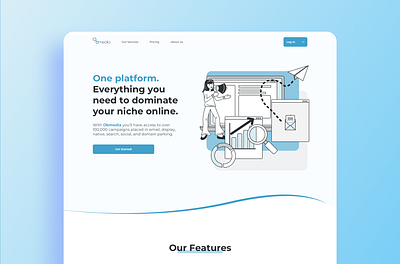 Media & Advertising Homepage branding design illustration ui ux vector