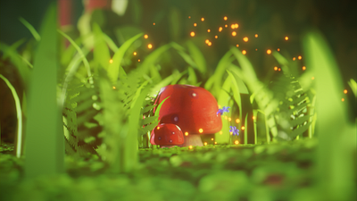 Magic Mushrooms 3d art b3d blender blender3d design forest grass illustration mushroom stylized