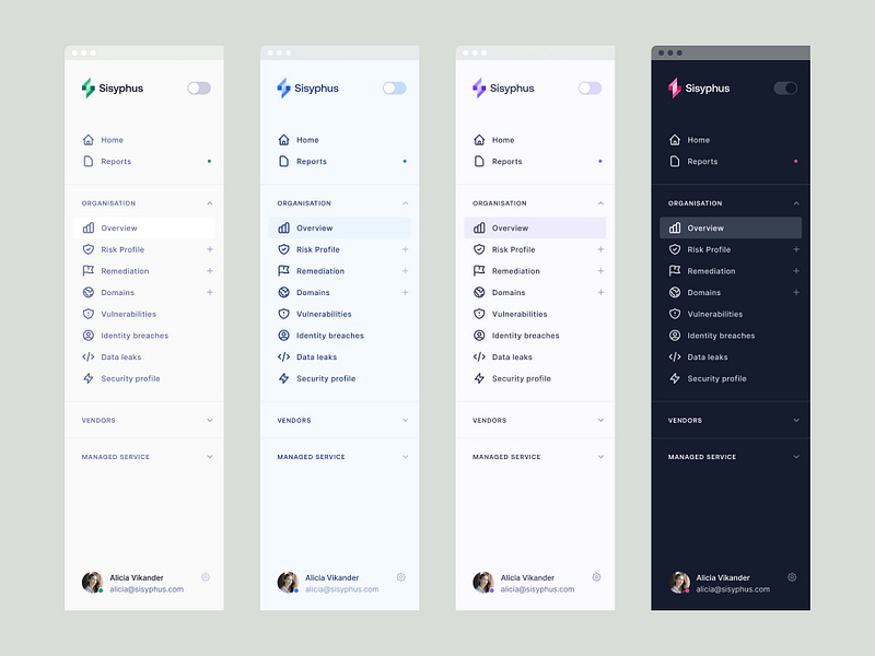 Sisyphus™ — dashboard sidebar colour variations dark mode dashboard dashboard design dashboard ui figma inter light mode menu nav navbar navigation navigation bar saas side bar side nav side navigation sidebar sidenav tabs web app