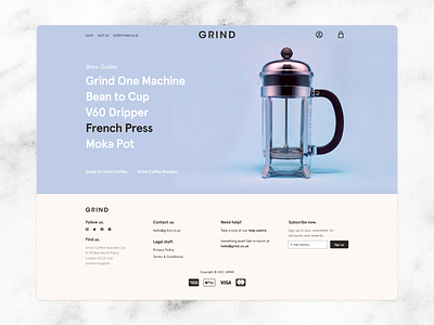 Grind Coffee app clean coffee design ecommerce freelance interface ui website