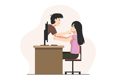 long distance relationship illustration vector