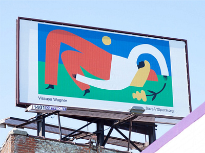 SaveArtSpace Billboard ad space advertising art billboard billboard design figure illustration illustration primary colors public art