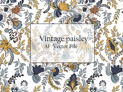 vintage paisley seamless pattern illustration vector eps ai