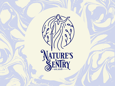 Nature's Sentry brand design branding cbd cbd logo cbd oil cbd packaging character design characterdesign god goddess guardian icon illustration lettering logo logo design logodesign natural nature woman logo