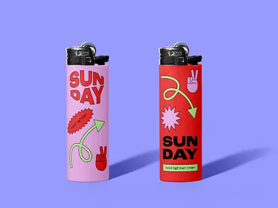 Sunday brand brand identity branding design dispensary illustration lighter packaging personal design recreational