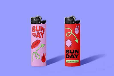 Sunday brand brand identity branding design dispensary illustration lighter packaging personal design recreational