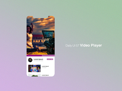 Daily UI 57/100 - Video Player app dailyui dailyuichallenge design mobile ui ux video video platform video player web website