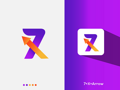 7 + X with arrow 7 logo agency logo app icon arrow logo branding and identity branding concept branding design colorful colorful logo dribbble best shot gradient color logo illustration lettermark logo logo collection logodesign logotype minimalist logo typography x letter logo