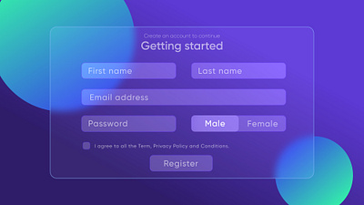 Glassmorphism Sign up form UI/UX Design | Racio sign up ui ux uxdesign uxui web webdesign website
