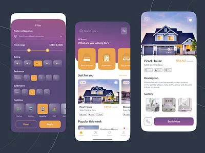 Rent home app apartment design filter home homepage mobile mobile app mobile app design rent home rent house ui