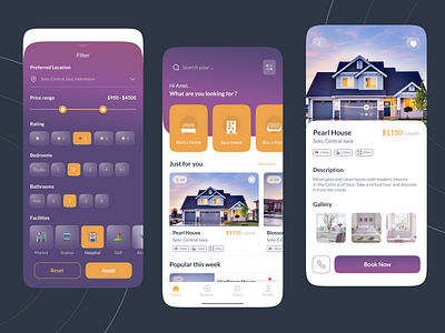 Rent home app apartment design filter home homepage mobile mobile app mobile app design rent home rent house ui