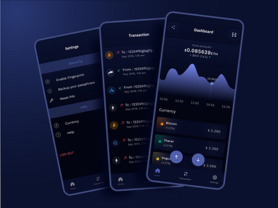 Cryptocurrency Wallet - 2 bitcoin blockchain design etherum isometric isometric illustration luxury ui ui ux uidesign uiux ux ui