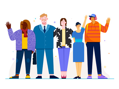 Reduce Bias adobe illustrator boy business character collaboration company flat illustration friends girl group illustration man people person roles team uran vector woman work