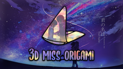 3d Miss origami anime illustrator logo logodesign logotype photoshop vector wallpaper