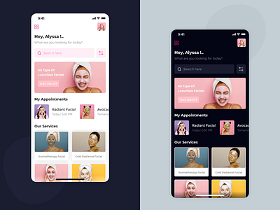 Beauty Fashion Home beauty beauty app beauty design beauty salon design fashion fashion app fashion design fashionbeauty home screen interaction ios design iphone salon salon app trend ui ui ux uiux ux