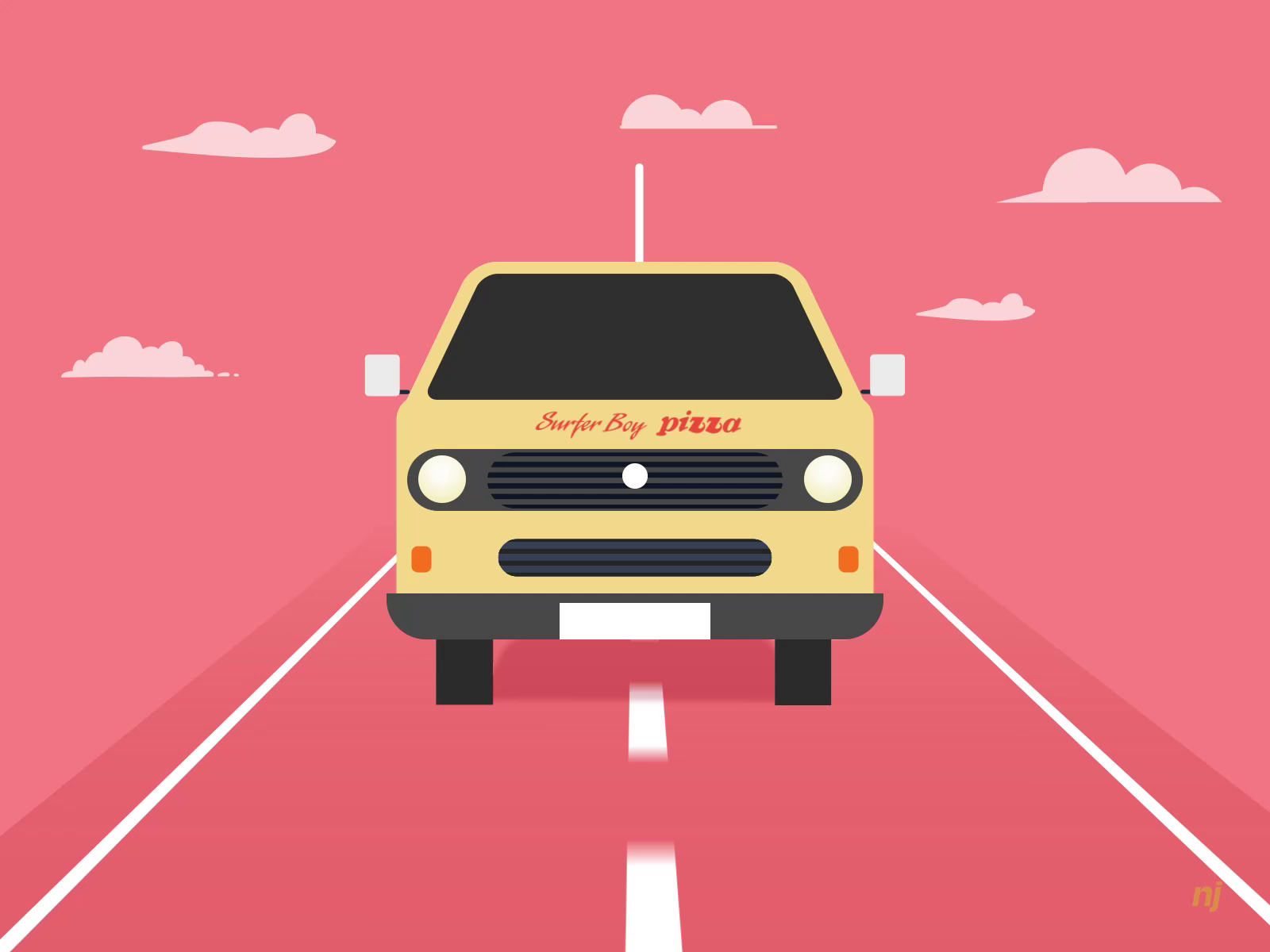 Surfer Boy pizza van Stranger Things by Naveen Jose on Dribbble