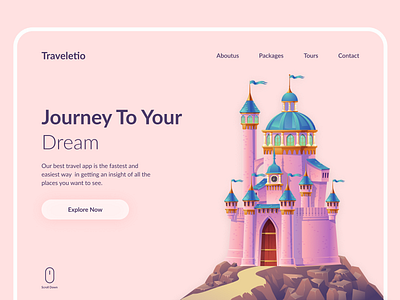 Travel Landing page design clean dashboard design digital illustration interface landing landing page design minimal project typography ui uiux ux web web design website website design websitedesign websites