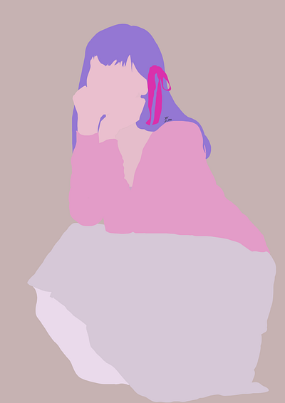 Sakura Matou from Fate Stay Night (Basic) animeart art basic digitalart portrait simple