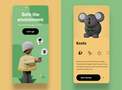 Native animal concept app 3d app appdesign bootstrap bootstrap 4 bootstrap template clean clean ui colorful innovative layout minimal nature nature art portfolio profile simple typography