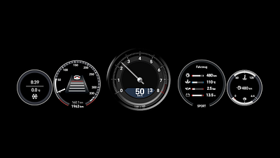 Porsche 911 Dials - 100% created with Invision Studio design illustration invisionstudio ui ux web