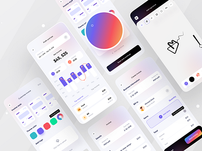 Tyro Financial App I Ofspace app design bill billing branding finance finance app fintech fintech app gradient invoice invoice app invoice design mobile mobile app mobile ui ofspace agency statistics