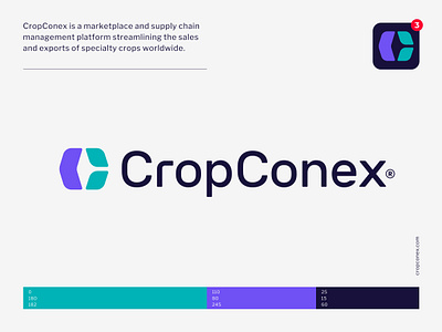 CropConex abstract app arrow connect crop crops distribution icon leaf logistics logo monogram nature plant sales symbol tool