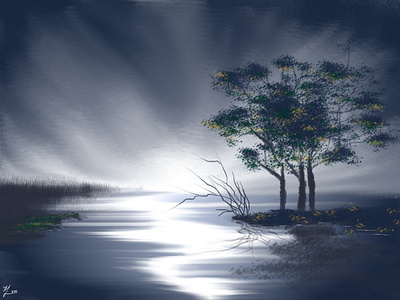 4 AM blue calm digitalart early morning mother nature peace