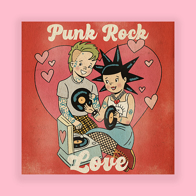 Punk Rock Love band design graphic design illustration illustrator nostalgia procreate