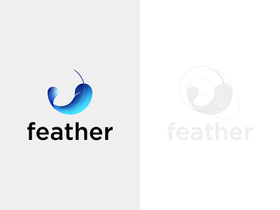 Golden ratio logotype - Feather branding design golden golden ratio golden ratio logo goldenratio identity logo logo design logodesign logos logotype logotypes ratio sneptube