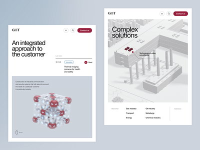 Git 3d clean concept design device factory industrial interactive map minimalistic site solutions ui ux web