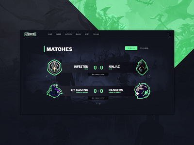 Esports Matches Block esport game game website games gaming gaming website match matches tournament tournaments web design website wordpress wordpress theme