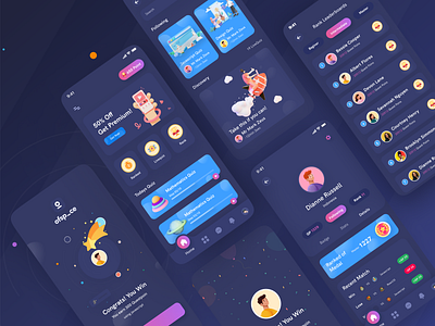 Quiz Mobile app I Ofspace 2021 trend application clean ui illustration interaction design ios app leaderboard minimal mobile mobile app mobile ui points quiz quiz app ranks rewards trendy ui