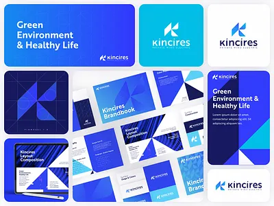 K Logo Design blue brand brandbook brandguide branding clean logo geometric logo graphic design icon k k logo layout logo logo design logo k minimalist logo modern logo pinwheel simple logo style guide