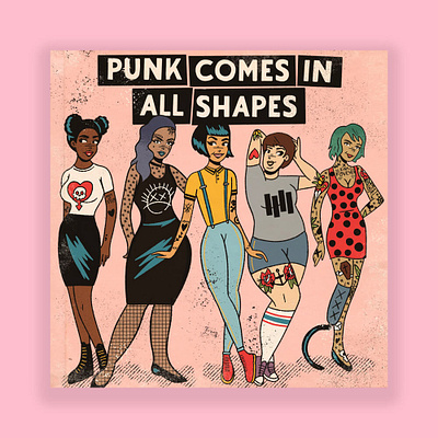 Punk Comes In All Shapes band design graphic design illustration illustrator nostalgia procreate