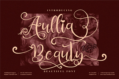 Aullia Beauty - Beautiful Script Font app branding design icon illustration logo typography ui ux vector web