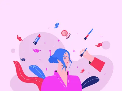 Woman with Make Up 2d character dribbble flat design illustration inspirations makeup makeupartist minimal shot simple vector woman