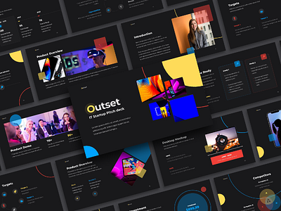 Outset - IT Startup Presentation business presentation company profile creative dark mode information technology it company modern pitchdeck powerpoint template startup startup pitch startup presentation tech startup technology vibrant