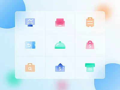 Flight APP Glass Icon clorful flight flight app flight booking glass icon illustration layout logo ui
