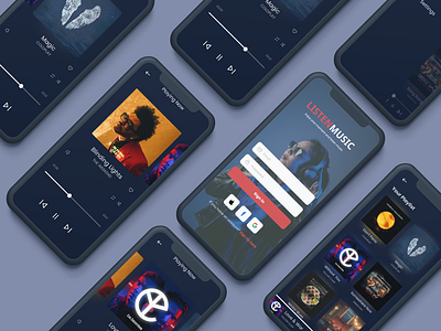 UI Design for Music Streaming App app design flat illustration minimal ui uiux ux