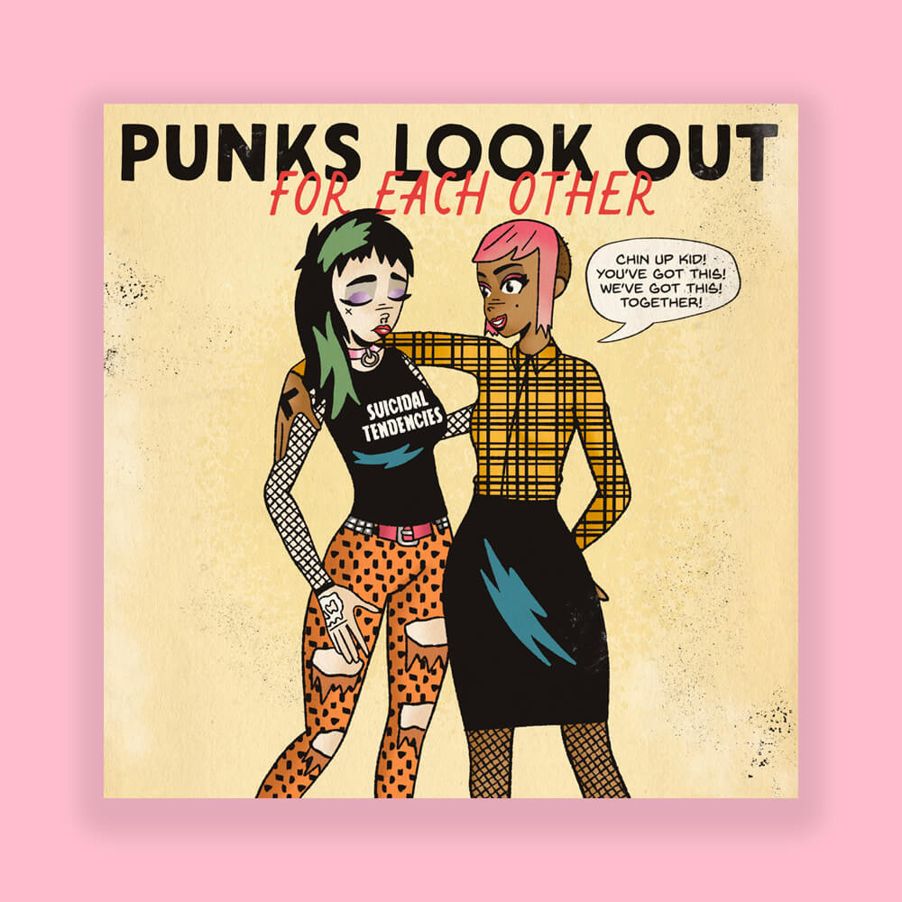 Look Out For Each Other band design graphic design illustration illustrator nostalgia procreate